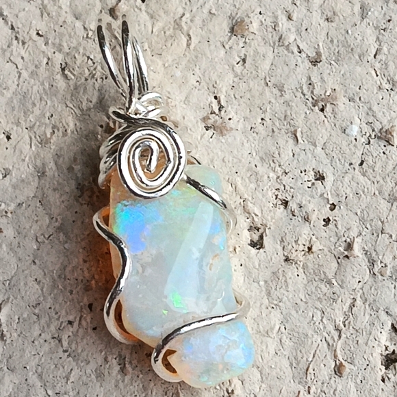 Australian Opal Pendant Lightning Ridge Sterling Silver Double Sided - Picture 5 of 14